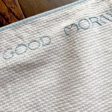 画像3: イギリス ヴィンテージ プレースマット 手刺繍 GOOD MORNING ランチョンマット (約40cmX27cm) (3)