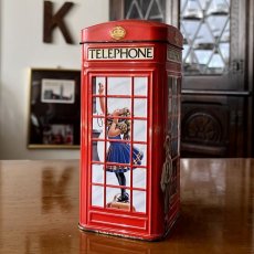 画像5: イギリス ヴィンテージTIN缶 英国ロンドン赤い電話ボックス「ボックス(boxes)」貯金箱 TELEPHONE BOX Piggy bank (5)
