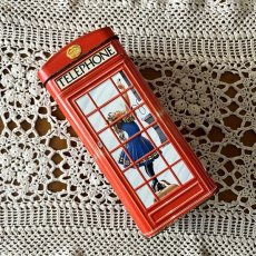 画像9: イギリス ヴィンテージTIN缶 英国ロンドン赤い電話ボックス「ボックス(boxes)」貯金箱 TELEPHONE BOX Piggy bank (9)