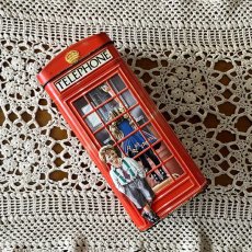 画像6: イギリス ヴィンテージTIN缶 英国ロンドン赤い電話ボックス「ボックス(boxes)」貯金箱 TELEPHONE BOX Piggy bank (6)