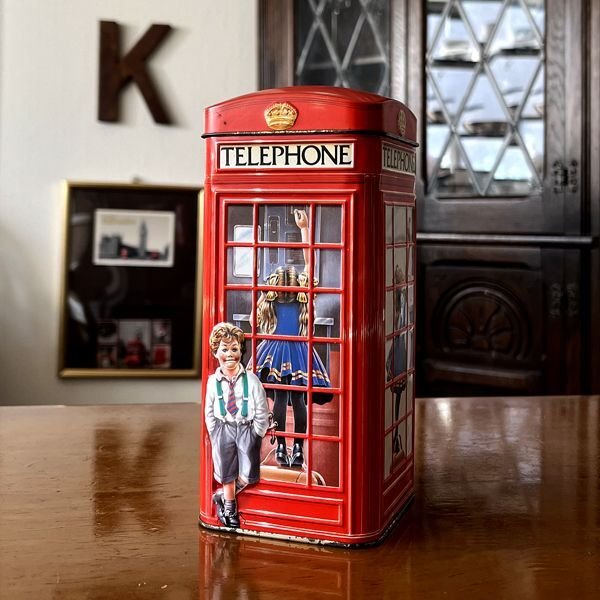 イギリス ヴィンテージTIN缶 英国ロンドン赤い電話ボックス「ボックス 