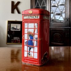画像3: イギリス ヴィンテージTIN缶 英国ロンドン赤い電話ボックス「ボックス(boxes)」貯金箱 TELEPHONE BOX Piggy bank (3)