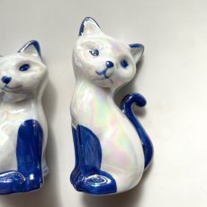 画像5: イギリス  猫のスパイス2個ペアセット ねこ陶器置物  フィギュリン ネコキッチン雑貨 アニマルコレクション(約 高さ8.3cm) (5)