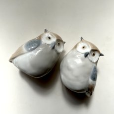 画像2: イギリス  Saywell imports 2個ペアセットフクロウ置物  フィギュリン 鳥雑貨 アニマルコレクション(約 高さ6.0cm) (2)