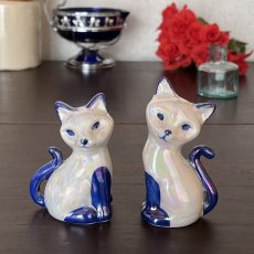 画像11: イギリス  猫のスパイス2個ペアセット ねこ陶器置物  フィギュリン ネコキッチン雑貨 アニマルコレクション(約 高さ8.3cm) (11)