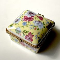 画像4: イギリス フラワー陶器BOX 小物入れ アクセサリーケース (4)