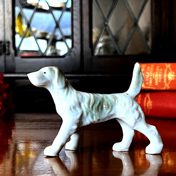 イギリス ヴィンテージ イングリッシュ・セター犬 陶器置物 フィギュ 