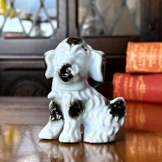 画像4: イギリス  1960年代 ヴィンテージ シュナウザー犬 陶器置物 JAPAN製 フィギュリン DOGオブジェ雑貨 アニマルコレクション(約 高さ7.3cm) (4)