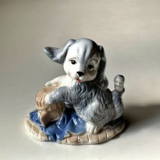 画像6: イギリス 陶器製 犬置物 可愛い子犬オブジェ フィギュリン イヌ雑貨 (約 高さ10.8cm) (6)