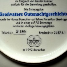 画像12: 〈Bareuther〉1992年 ドイツ製 TEDDY UND SEING FREUNDE テディベア おじいちゃんとお話 プレート（約20cm） (12)