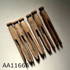 画像12: イギリス アンティーク木製洗濯バサミ6本セット(約10-11cm) (12)