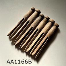 画像15: イギリス アンティーク木製洗濯バサミ6本セット(約10-11cm) (15)