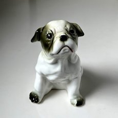 画像11: イギリス ブルドッグ犬 陶器製 犬置物 おすわり犬オブジェ フィギュリン イヌ雑貨 (11)