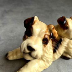 画像6: イギリス 1950年代 ヴィンテージ陶器 フォックス・テリア、お母さんと仔犬 犬置物 Vintage Fox terrier, mom and puppy (6)