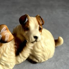 画像7: イギリス 1950年代 ヴィンテージ陶器 フォックス・テリア、お母さんと仔犬 犬置物 Vintage Fox terrier, mom and puppy (7)