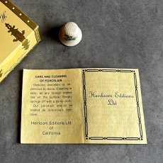 画像4: アメリカ 1983年 HEIRLOOM EDITIONS ミシガン州 花＆鳥 箱付き ハンドペイント 陶製シンブル 指ぬき (4)