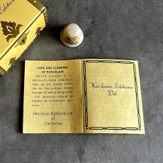 画像4: アメリカ 1983年 HEIRLOOM EDITIONS カリフォルニア州 花＆鳥 箱付き ハンドペイント 陶製シンブル 指ぬき (4)
