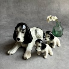 画像6: イギリス 人気のSYLVAC シルバック社 ビンテージ SylvaC コッカー・スパニエル 犬と子犬3匹セット ブラック＆ホワイト No114 (6)