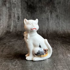 画像2: 英国 1920-1950年代 アンティーク 陶器 猫 ねこ  Town Hall Portsmouth クレストウェア CREST WARE (2)
