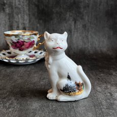 画像1: 英国 1920-1950年代 アンティーク 陶器 猫 ねこ  Town Hall Portsmouth クレストウェア CREST WARE (1)