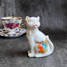 画像1: 英国 1920-1950年代 アンティーク 陶器 猫 ねこ サウスシー SOUTHSEA クレストウェア CREST WARE (1)