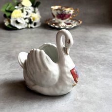 画像1: 英国 1920-1950年代 アンティーク 陶器 スワン 白鳥 サウスシー SOUTHSEA クレストウェア CREST WARE EY9990 (1)