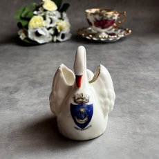 画像3: 英国 1920-1950年代 アンティーク 陶器 スワン 白鳥 ポーツマス PORTSMOUTH クレストウェア GEMMA CREST WARE EY9989 (3)