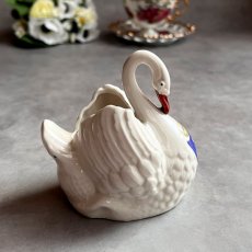 画像2: 英国 1920-1950年代 アンティーク 陶器 スワン 白鳥 ポーツマス PORTSMOUTH クレストウェア GEMMA CREST WARE (2)