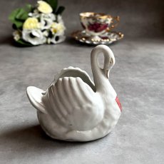画像2: 英国 1920-1950年代 アンティーク 陶器 スワン 白鳥 サウスシー SOUTHSEA クレストウェア CREST WARE EY9990 (2)