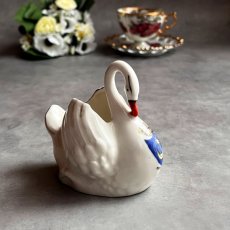画像1: 英国 1920-1950年代 アンティーク 陶器 スワン 白鳥 ポーツマス PORTSMOUTH クレストウェア GEMMA CREST WARE EY9989 (1)