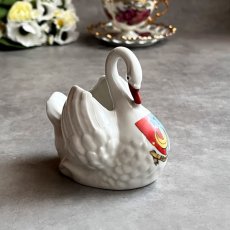 画像1: 英国 1920-1950年代 アンティーク 陶器 スワン 白鳥 サウスシー SOUTHSEA クレストウェア GEMMA CREST WARE (1)