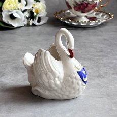 画像13: 英国 1920-1950年代 アンティーク 陶器 スワン 白鳥 ポーツマス PORTSMOUTH クレストウェア GEMMA CREST WARE (13)