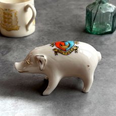 画像1: 英国 1920-1950年代 アンティーク 陶器 ブタ サウスシー SOUTHSEA クレストウェア CREST WARE (1)