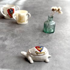 画像2: 英国 1920-1950年代 アンティーク 陶器 亀BOX 陶製ボックス サウスシー SOUTHSEA クレストウェア CREST WARE (2)