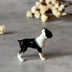 画像3: イギリス 小さな小さなボストンテリア犬 陶製フィギュリン ヴィンテージオーナメント 愛犬雑貨 (3)