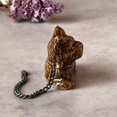 画像2: アメリカ 1950年代 お座り犬 リード付き オキュパイドジャパン JAPAN 陶製ミニチュア置物 犬雑貨 (2)