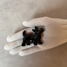 画像9: アメリカ 愛嬌のあるブラックテリア犬 陶製ミニチュア置物 DOG 犬雑貨 (9)