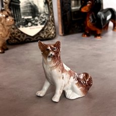 画像1: アメリカ 1950-1970年代 スピッツ犬 GERMANY 787 ドイツ製 小さな陶製ミニチュア犬置物 Spitz Dog Figurine Porcelain Ceramic Figure (1)