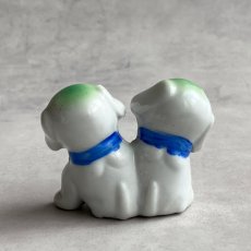 画像4: アメリカ 1950年代 可愛い仔犬の兄弟 オキュパイドジャパン JAPAN DOG 犬雑貨 (4)