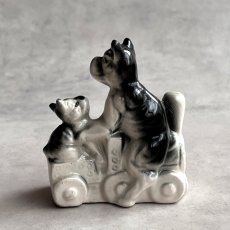 画像4: アメリカ 1950年代 蒸気機関車に乗った犬の親子 オキュパイドジャパン JAPAN DOG 犬雑貨 (4)
