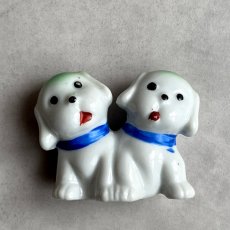 画像7: アメリカ 1950年代 可愛い仔犬の兄弟 オキュパイドジャパン JAPAN DOG 犬雑貨 (7)