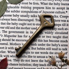 画像1: フランス 1930-1950年代頃 『79』アンティークキー 真鍮製古い鍵  (約6.5cm)  Antique French Skelton Key Brass (1)