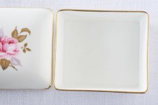 画像7: 〈AYNSLEY〉エインズレイ手描きで描かれたピンクローズの陶製ボックス (7)