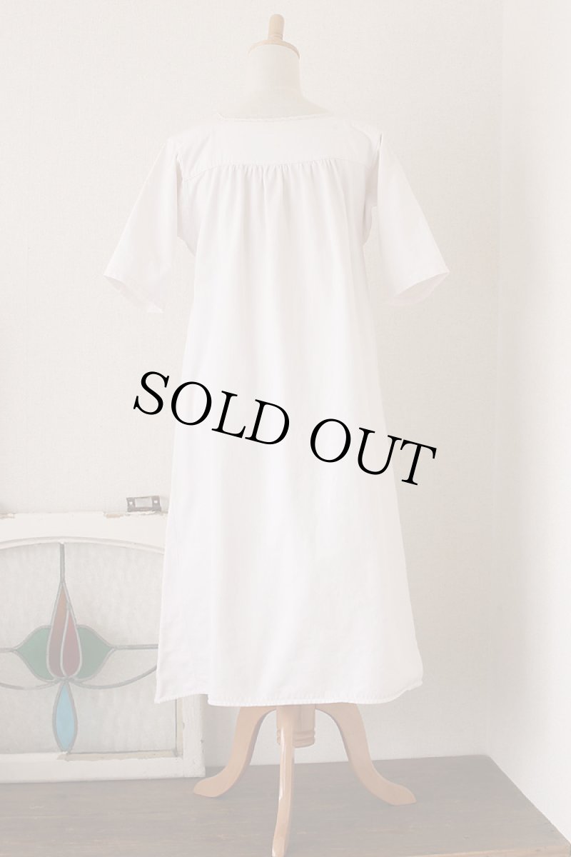 画像4: 〈ヨーロッパ〉1900年代ブラッシュドコットンワンピース　手刺繍ER (4)