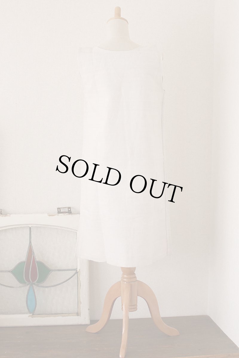 画像4: 〈フランス〉1900年ホームスパンアンティーク リネン ワンピース (4)