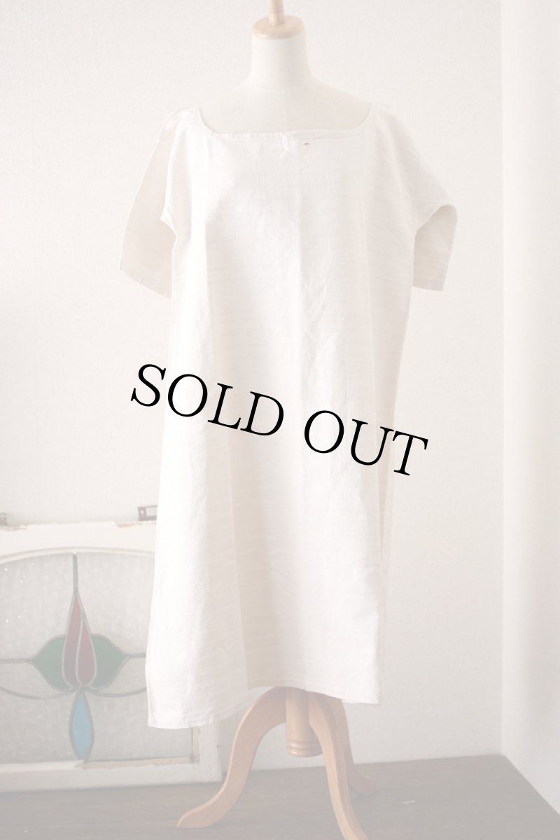 画像3: 〈ドイツ〉ホームスパン フラックスアンティークリネン スモックワンピース (3)