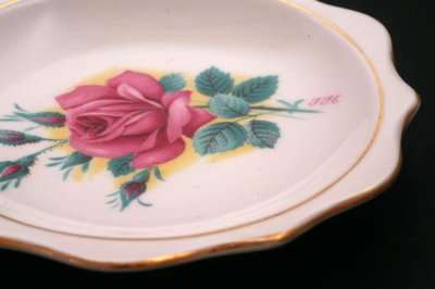 画像1: 〈イギリス〉ロイヤルアルバートフリルの小さなお皿ピンクローズ