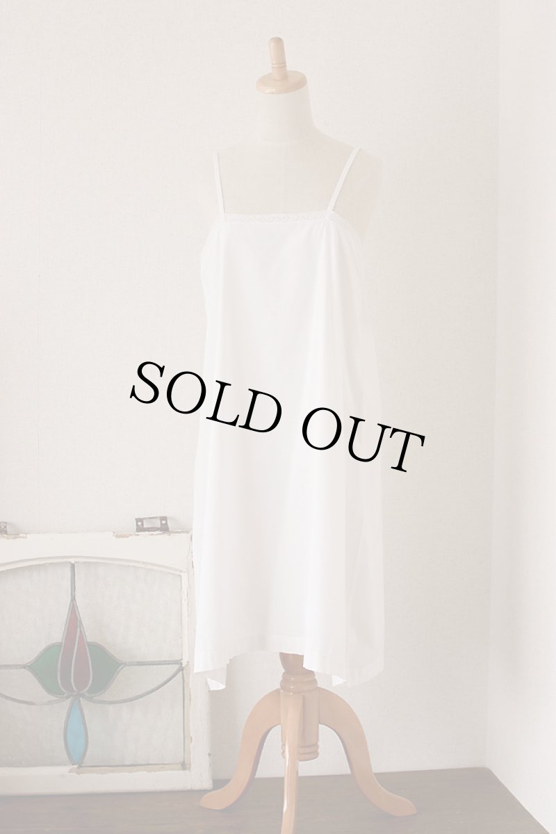 画像2: 〈フランス〉アンティークコットンワンピース ケミカルフィレレース (2)