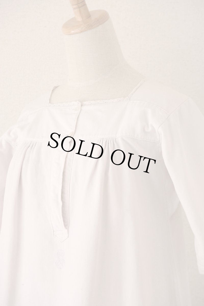 画像3: 〈ヨーロッパ〉1900年代ブラッシュドコットンワンピース　手刺繍ER (3)