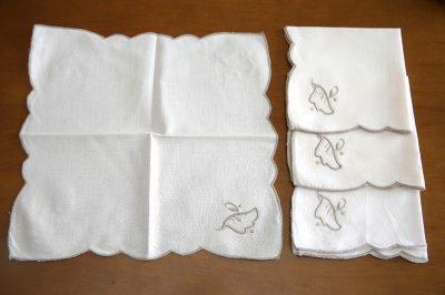 画像3: 〈アメリカ〉アンティークナプキン ハンドメイド刺繍 4枚セット